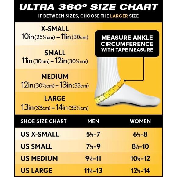 Ultra 360 Black Lace-Up Ankle Brace Ankle Support & Adjustable Compression Small - Picture 3 of 11